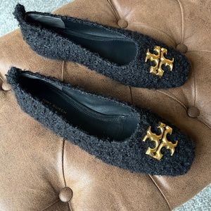 Tory Burch Shearling T Square Toe Flat
